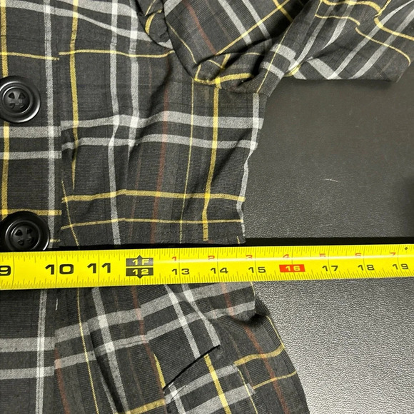 RAMPAGE Double Breasted Gray Plaid Jacket Women's Small Punk Grunge Preppy - Picture 11 of 16